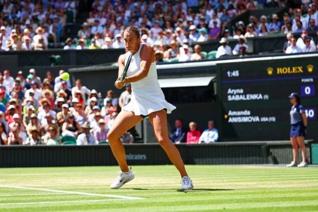 Aryna Sabalenka during her semi final match Wimbledon Tennis Championships, Day 11, The All England Lawn Tennis and Croquet Club, London, UK - 10 Jul 2025London The All England Lawn Tennis and United Kingdom  Copyright: xJamesxMarsh Shutterstockx 15390590ao