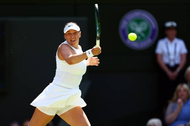 Amanda Anisimova during her semi final match Wimbledon Tennis Championships, Day 11, The All England Lawn Tennis and Croquet Club, London, UK - 10 Jul 2025London The All England Lawn Tennis and United Kingdom  Copyright: xJamesxMarsh Shutterstockx 15390590br
