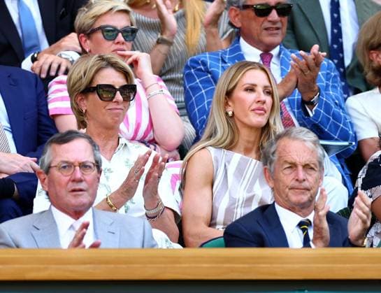 Jane Warde-Aldam and Ellie Goulding in the Royal Box on Centre Court Wimbledon Tennis Championships, Day 11, The All England Lawn Tennis and Croquet Club, London, UK - 10 Jul 2025London The All England Lawn Tennis and United Kingdom  Copyright: xJamesxMarsh Shutterstockx 15390590cb