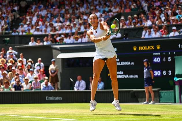 Aryna Sabalenka during her semi final match Wimbledon Tennis Championships, Day 11, The All England Lawn Tennis and Croquet Club, London, UK - 10 Jul 2025London The All England Lawn Tennis and United Kingdom  Copyright: xJamesxMarsh Shutterstockx 15390590db