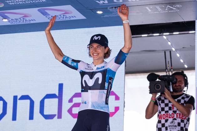 Marlene Reusser keeps the Pink Jersey after 5th stage during Giro d Italia Women - Stage 5 - Mirano Monselice, Giro d Italia race in Monselice, Italy, July 10 2025  Copyright: xTommasoxBerardi IPAxSportx xipa-agency.netx xx IPA_60231811 IPA_Agency_IPA60231811