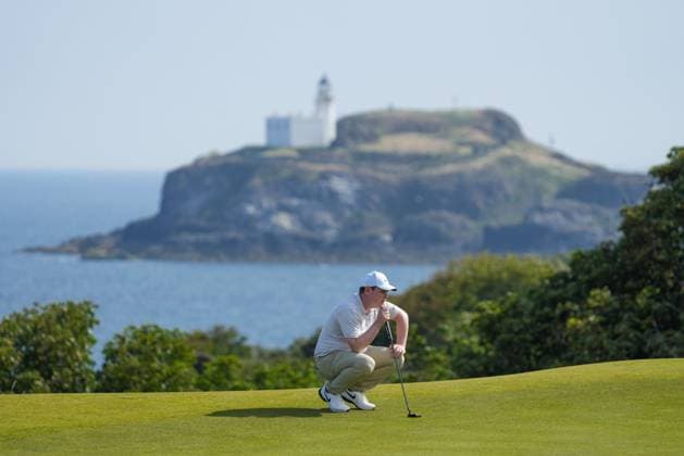 Robert MacIntyre (SCO) on the 13th green. Genesis Scottish Open, Day 1, Golf, Renaissance Club, North Berwick, Scotland, UK - 10 Jul 2025North Berwick Scotland United Kingdom EDITORIAL USE ONLY No use with unauthorised audio, video, data, fixture lists, club league logos or live services. Online in-match use limited to 120 images, no video emulation. No use in betting, games or single club league player publications.  Copyright: xStuartxWallace Shutterstockx 15393027ca