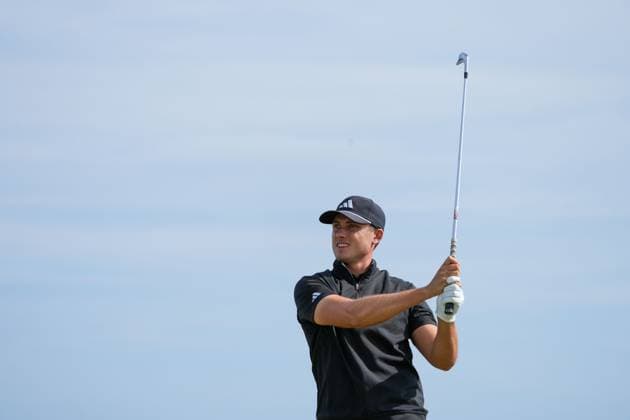 Ludvig Aberg (SWE) on the 14th tee. Genesis Scottish Open, Day 1, Golf, Renaissance Club, North Berwick, Scotland, UK - 10 Jul 2025North Berwick Scotland United Kingdom EDITORIAL USE ONLY No use with unauthorised audio, video, data, fixture lists, club league logos or live services. Online in-match use limited to 120 images, no video emulation. No use in betting, games or single club league player publications. Copyright: xStuartxWallace Shutterstockx 15393027cf