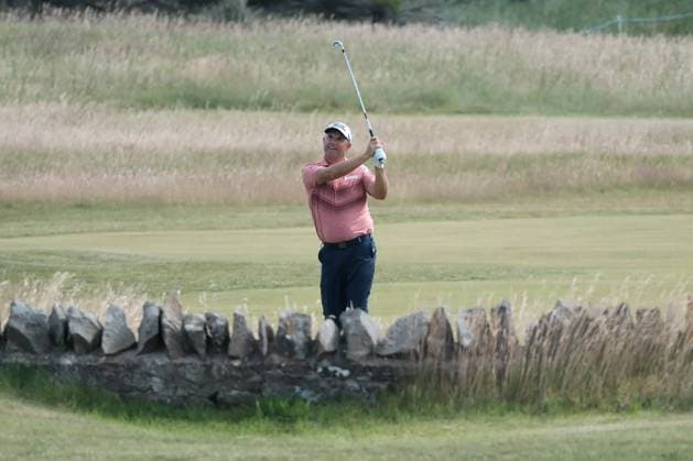 UK: The Genesis Scottish Open at The Renaissance Club, North Berwick, Scotland on 10 July 2025: Pictured: Padraig Harrington (Ireland) on the 18th fairway during the first round of the Genesis Scottish Open 2025 at The Renaissance Club, North Berwick, Scotland North Berwick The Renaissance Club Scotland Copyright: xAlexxToddx