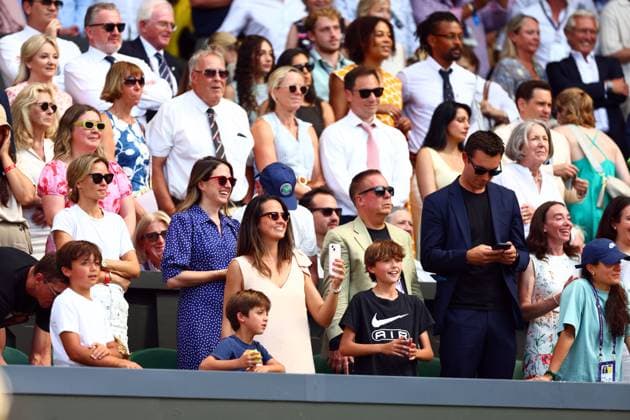 The players box of Amanda Anisimova after her victory in her semi final match Wimbledon Tennis Championships, Day 11, The All England Lawn Tennis and Croquet Club, London, UK - 10 Jul 2025London The All England Lawn Tennis and United Kingdom  Copyright: xJamesxMarsh Shutterstockx 15390590ec