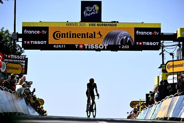 Australian Michael Storer of Tudor Pro Cycling Team pictured after stage six of the 2025 Tour de France cycling, from Bayeux to Vire Normandie (201 km), on Thursday 10 July 2025 in France. The 112th edition of the Tour de France starts on Saturday 5 July in Lille, France, and will finish in Paris, France on the 27th of July. JASPERxJACOBS  x128850228x