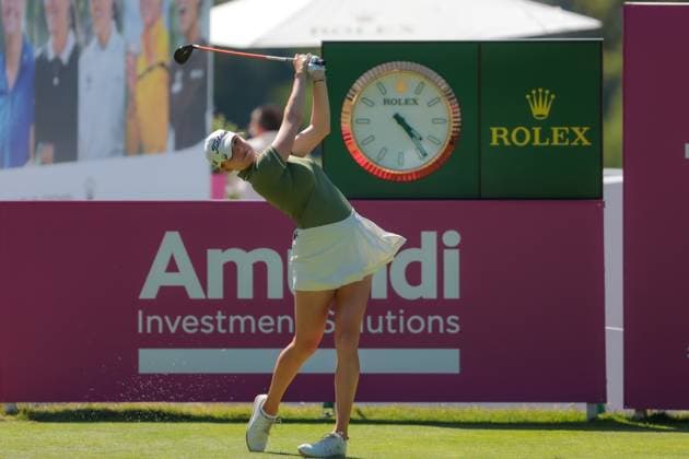 EVIAN-LES-BAINS, FRANCE - 10.07.2025: Nataliya Guseva (RUS) of The Amundi Evian Championship at the Evian Resort Golf Club on July 10, 2025 in Evian-les-Bains, France.