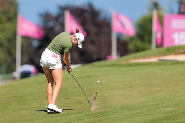 EVIAN-LES-BAINS, FRANCE - 10.07.2025: Nataliya Guseva (RUS) of The Amundi Evian Championship at the Evian Resort Golf Club on July 10, 2025 in Evian-les-Bains, France.
