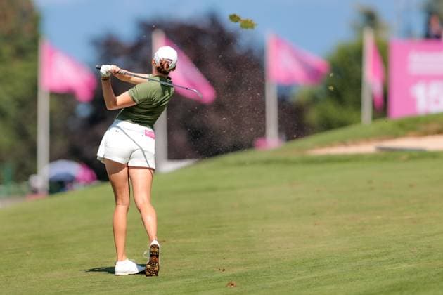 EVIAN-LES-BAINS, FRANCE - 10.07.2025: Nataliya Guseva (RUS) of The Amundi Evian Championship at the Evian Resort Golf Club on July 10, 2025 in Evian-les-Bains, France.