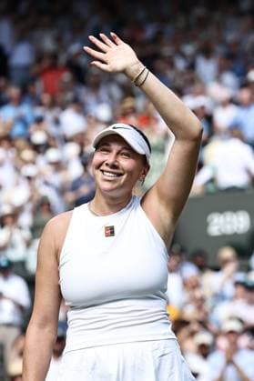 Amanda Anisimova, USA, after semifinal of 2025 All England Lawn Tennis Championships at Wimbledon, womens singles, London, 10 07 2025