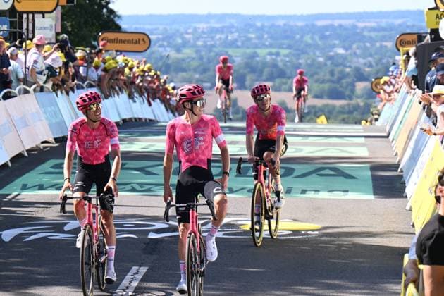 10-07-2025 Tour De France; Tappa 06 Bayeux - Vire Normandie; 2025, Ef Education - Easypost; Powless, Neilson; Baudin, Alex; Sweeny, Harrison; Vire Normandie; 