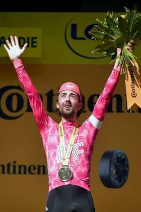 Tour de France - Stage 6 Ben Healy of Ireland and Team EF Education - EasyPost celebrates at finish line as stage winner during the 112th Tour de France, Stage 6 a 201.5km stage from Bayeux to Vire Normandie UCIWT on July 10, 2025 in Vire Normandie, France. Photo by Franck Castel ABACAPRESS.COM vire France  Copyright: xCastelxFranck ABACAx