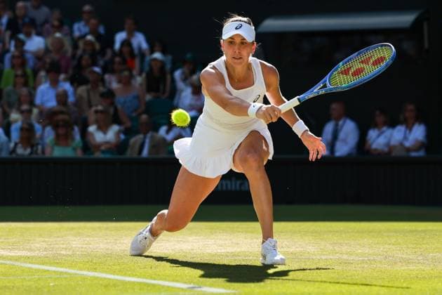 Belinda Bencic SUI , Women Singles, Ladies Singles Tennis Wimbledon 2025 Grand Slam ITF ATP WTA AELTC London Great Britain 10 July 2025 Copyright: xJuergenxHasenkopfx