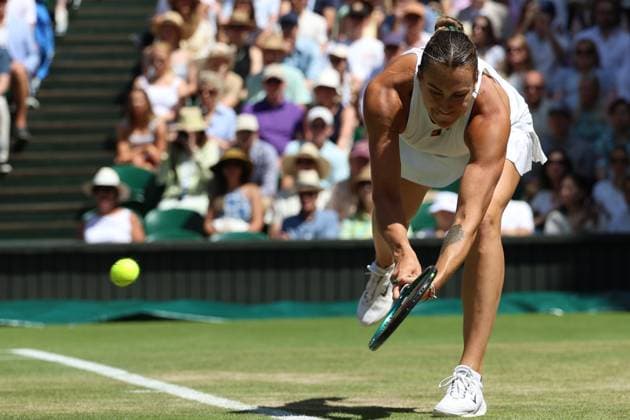 July 10, 2025, London, Celestynow, United Kingdom: ARYNA SABALENKA during the semifinals against A. Anisimova of USA Championships 2025 at Wimbledon AELTC in London. London United Kingdom - ZUMAc278 20250710_zsp_c278_014 Copyright: xMarcinxCholewinskix