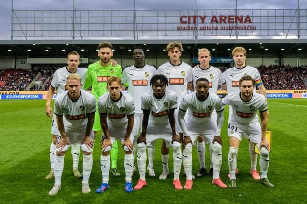 250710 The starting eleven of Häcken ahead of the UEFA Europa League qualifier football match between Spartak Trnava and Häcken on July 10, 2025 in Trnava Photo Mathilda Schuler BILDBYRAN kod MA MA0843 fotboll football soccer fotball uefa europa league europa league spartak trnava häcken bbeng  Copyright: MATHILDAxSCHULER BB250710MA059