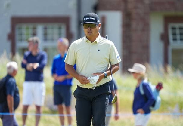 Ryo Hisatsune (JPN) on the 16th hole during Round 1. Genesis Scottish Open, Day 1, Golf, Renaissance Club, North Berwick, Scotland, UK - 10 Jul 2025North Berwick Scotland United Kingdom EDITORIAL USE ONLY No use with unauthorised audio, video, data, fixture lists, club league logos or live services. Online in-match use limited to 120 images, no video emulation. No use in betting, games or single club league player publications. Copyright: xStuartxWallace Shutterstockx 15393027ek