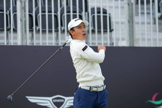 Yuto Katsuragawa (JPN) on the 1st tee during Round 1. Genesis Scottish Open, Day 1, Golf, Renaissance Club, North Berwick, Scotland, UK - 10 Jul 2025North Berwick Scotland United Kingdom EDITORIAL USE ONLY No use with unauthorised audio, video, data, fixture lists, club league logos or live services. Online in-match use limited to 120 images, no video emulation. No use in betting, games or single club league player publications. Copyright: xStuartxWallace Shutterstockx 15393027gx