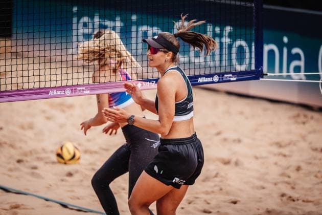Beach Volleyball Women Allianz German Beach Tour 2025 Tourstop Munich 10 07 2025 Leonie Klinke is looking forward Munich Central University Sports Munich Bavaria Germany