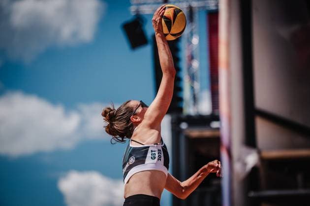 Beach Volleyball Women Allianz German Beach Tour 2025 Tourstop Munich 10 07 2025 Christine Aulenbrock at Attack Munich Central University Sports Munich Bavaria Germany