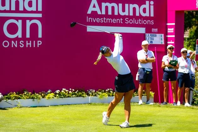 EVIAN-LES-BAINS, FRANCE - 10.07.2025: Emily Kristine Pedersen (DEN) of The Amundi Evian Championship at the Evian Resort Golf Club on July 10, 2025 in Evian-les-Bains, France.