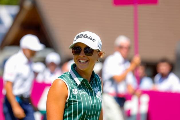 EVIAN-LES-BAINS, FRANCE - 10.07.2025: Pauline Roussin-Bouchard (FRA) of The Amundi Evian Championship at the Evian Resort Golf Club on July 10, 2025 in Evian-les-Bains, France.
