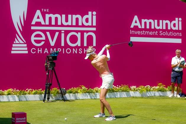 EVIAN-LES-BAINS, FRANCE - 10.07.2025: Nelly Korda (USA) of The Amundi Evian Championship at the Evian Resort Golf Club on July 10, 2025 in Evian-les-Bains, France.