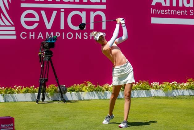 EVIAN-LES-BAINS, FRANCE - 10.07.2025: Nelly Korda (USA) of The Amundi Evian Championship at the Evian Resort Golf Club on July 10, 2025 in Evian-les-Bains, France.