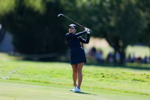 EVIAN-LES-BAINS, FRANCE - 10.07.2025: Aline Krauter (GER) of The Amundi Evian Championship at the Evian Resort Golf Club on July 10, 2025 in Evian-les-Bains, France.