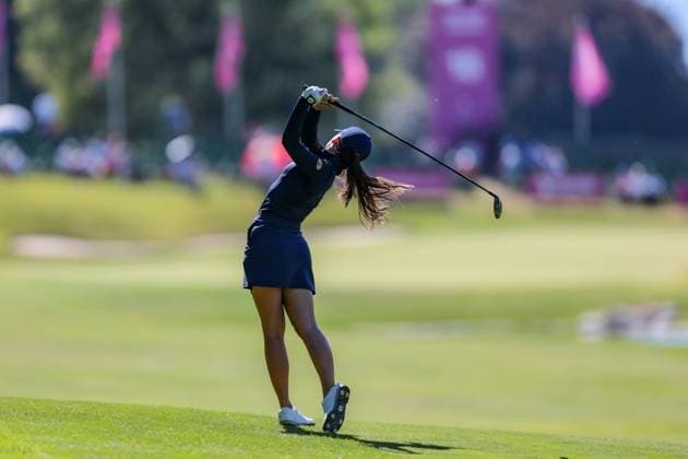 EVIAN-LES-BAINS, FRANCE - 10.07.2025: Aline Krauter (GER) of The Amundi Evian Championship at the Evian Resort Golf Club on July 10, 2025 in Evian-les-Bains, France.