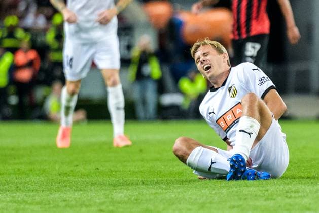 250710 Pontus Dahbo of Häcken during the UEFA Europa League qualifier football match between Spartak Trnava and Häcken on July 10, 2025 in Trnava Photo Mathilda Schuler BILDBYRAN kod MA MA0843 fotboll football soccer fotball uefa europa league europa league spartak trnava häcken bbeng  Copyright: MATHILDAxSCHULER BB250710MA093