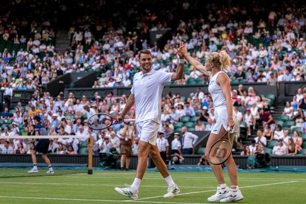 Sam Verbeek and Katerina Siniakova during the Wimbledon 2025 Mixed Doubles Final tennis match between Sam Verbeek & Katerina Siniakova v Luisa Stefani & Joe Salisbury at the All England Tennis Club in London, England. (Richard Callis Sports Press Photo SPP) Copyright: xRichardxCallis SportsxPressxPhotox xSPPx spp-en-RiCaPrPh-SPP25_richie_100725-1470183