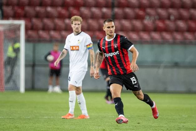 SPARTAK TRNAVA - HACKEN Timotej Kudlicka of Trnava during the 1st leg of first qualifying round of the UEFA Europa League football match between FC Spartak Trnava and BK Hacken. Trnava, Slovakia, July 10, 2025. Copyright: xx 080A0764