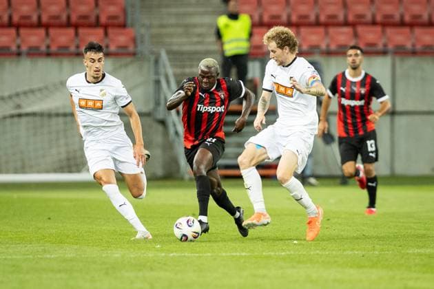 SPARTAK TRNAVA - HACKEN Hilary Gong of Trnava during the 1st leg of first qualifying round of the UEFA Europa League football match between FC Spartak Trnava and BK Hacken. Trnava, Slovakia, July 10, 2025. Copyright: xx 080A0863