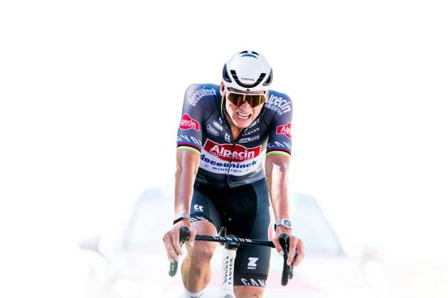 Dutch Mathieu van der Poel of Alpecin-Deceuninck pictured in action during stage six of the 2025 Tour de France cycling, from Bayeux to Vire Normandie (201 km), on Thursday 10 July 2025 in France. The 112th edition of the Tour de France starts on Saturday 5 July in Lille, France, and will finish in Paris, France on the 27th of July. JASPERxJACOBS  x128869054x