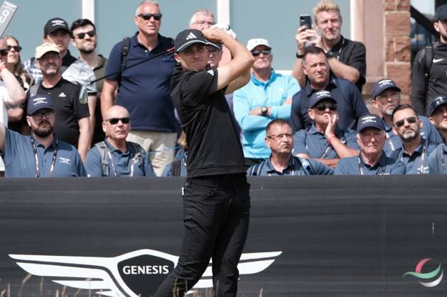 UK: The Genesis Scottish Open at The Renaissance Club, North Berwick, Scotland on 10 July 2025: Pictured: Ludvig Aberg (Sweden) on the 3rd tee during the first round of the Genesis Scottish Open 2025 at The Renaissance Club, North Berwick, Scotland North Berwick The Renaissance Club Scotland Copyright: xAlexxToddx