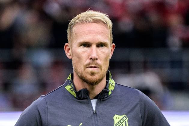 250710 Mikkel Rygaard Jensen of Häcken ahead of the UEFA Europa League qualifier football match between Spartak Trnava and Häcken on July 10, 2025 in Trnava Photo Mathilda Schuler BILDBYRAN kod MA MA0843 fotboll football soccer fotball uefa europa league europa league spartak trnava häcken bbeng  Copyright: MATHILDAxSCHULER BB250710MA158
