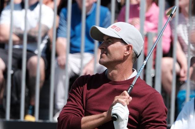 UK: The Genesis Scottish Open at The Renaissance Club, North Berwick, Scotland on 10 July 2025: Pictured: Adam Scott (Australia) on the 6th tee during the first round of the Genesis Scottish Open 2025 at The Renaissance Club, North Berwick, Scotland North Berwick The Renaissance Club Scotland Copyright: xAlexxToddx