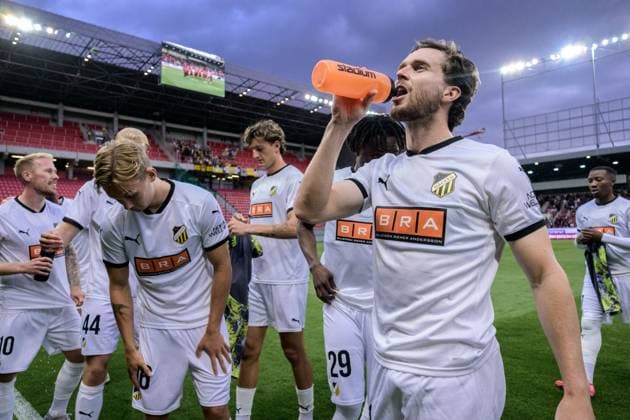 250710 Adam Lundkvist of Häcken ahead of the UEFA Europa League qualifier football match between Spartak Trnava and Häcken on July 10, 2025 in Trnava Photo Mathilda Schuler BILDBYRAN kod MA MA0843 fotboll football soccer fotball uefa europa league europa league spartak trnava häcken bbeng  Copyright: MATHILDAxSCHULER BB250710MA180