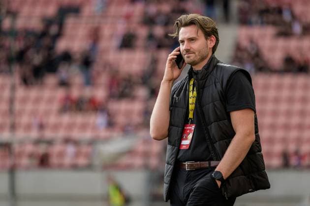 250710 Sports coordinator Max Bergstrand of Häcken ahead of the UEFA Europa League qualifier football match between Spartak Trnava and Häcken on July 10, 2025 in Trnava Photo Mathilda Schuler BILDBYRAN kod MA MA0843 fotboll football soccer fotball uefa europa league europa league spartak trnava häcken bbeng  Copyright: MATHILDAxSCHULER BB250710MA195