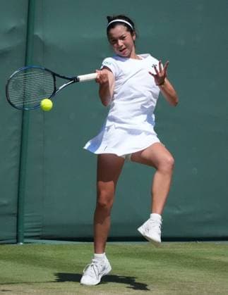 Tennis - 2025 Wimbledon Championships - Girls U14 Milica Sakamoto Milojecic v LauraValentina Villamil Arias All England Lawn Tennis & Croquet Club - Friday 11th July 2025 Milojecic of GBR 