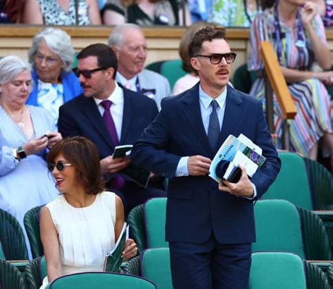 Benedict Cumberbatch and Sophie Hunter in the Royal Box on Centre Court Wimbledon Tennis Championships, Day 12, The All England Lawn Tennis and Croquet Club, London, UK - 11 Jul 2025London The All England Lawn Tennis and United Kingdom  Copyright: xJamesxMarsh Shutterstockx 15392288b