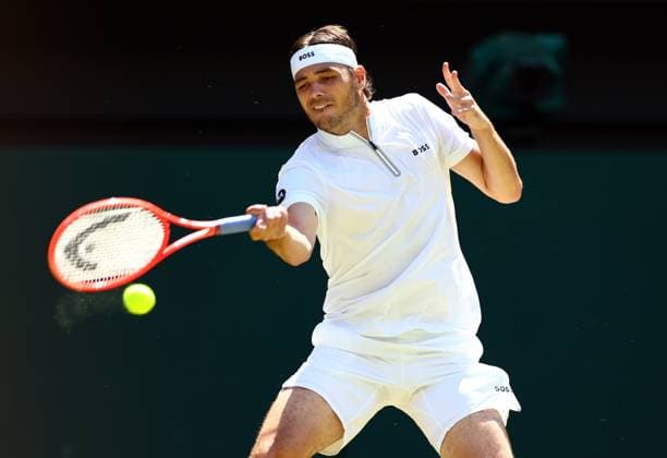 Taylor Fritz during his semi final match Wimbledon Tennis Championships, Day 12, The All England Lawn Tennis and Croquet Club, London, UK - 11 Jul 2025London The All England Lawn Tennis and United Kingdom  Copyright: xJamesxMarsh Shutterstockx 15392288w