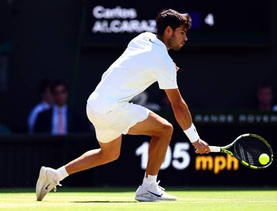 Carlos Alcaraz during his semi final match Wimbledon Tennis Championships, Day 12, The All England Lawn Tennis and Croquet Club, London, UK - 11 Jul 2025London The All England Lawn Tennis and United Kingdom  Copyright: xJamesxMarsh Shutterstockx 15392288ar