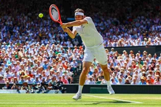 Taylor Fritz during his semi final match Wimbledon Tennis Championships, Day 12, The All England Lawn Tennis and Croquet Club, London, UK - 11 Jul 2025London The All England Lawn Tennis and United Kingdom  Copyright: xJamesxMarsh Shutterstockx 15392288at