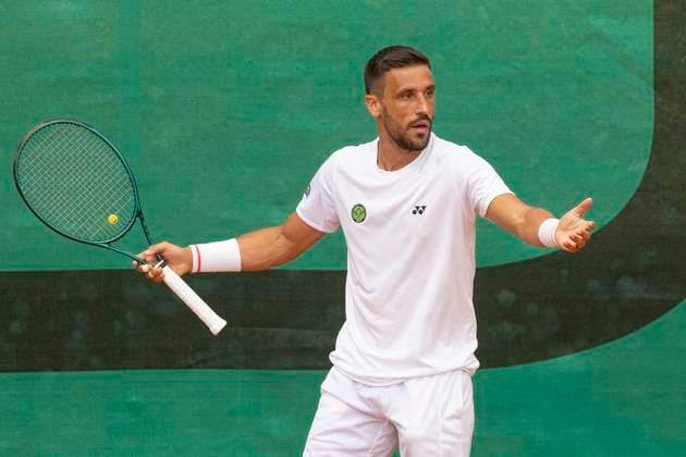 1 Tennis Bundesliga Men FTC Palmengarten TK GW Mannheim, 11 07 2025 Damir Dzumhur FTC Palmengarten , FTC Palmengarten TK GW Mannheim, Frankfurt, FTC Palmengarten, 11 7 2025 Copyright: xBEAUTIFULxSPORTS Gawlikx