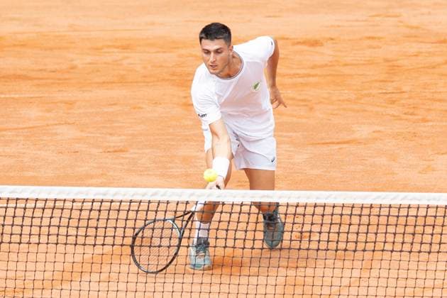 1 Tennis Bundesliga Men FTC Palmengarten TK GW Mannheim, 11 07 2025 Pablo Llamas Ruiz TK GW Mannheim , FTC Palmengarten TK GW Mannheim, Frankfurt, FTC Palmengarten, 11 7 2025 Copyright: xBEAUTIFULxSPORTS Gawlikx