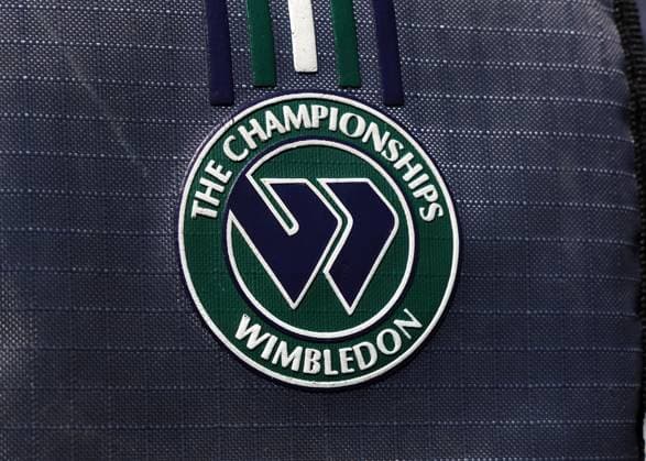 11th July 2025; All England Lawn Tennis and Croquet Club, London, England; Wimbledon Tennis Tournament, Day 12; Retro Wimbledon logo on a satchel outside Centre Court  ActionPlus12812278 JohnxPatrickxFletcher