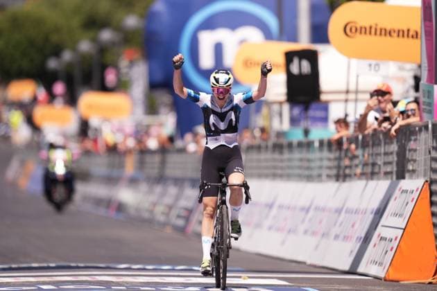Movistar Team™s Lippert Liane stage winner during the 6th stage of the Giro d™Italia Women, from Bellaria-Igea Marina to Terre Roveresche, Italy Friday, July 11, 2025. - cycling .  Copyright: xMassimoxPaolone LaPressex