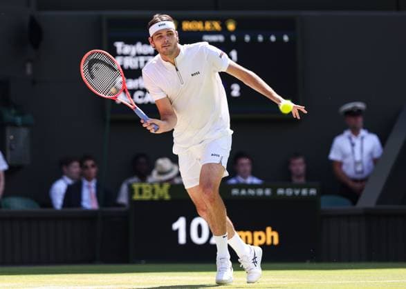 Taylor Fritz USA , Mens Singles, Gentlemen s Singles Tennis Wimbledon 2025 Grand Slam ITF ATP WTA AELTC London Great Britain 11 July 2025 Copyright: xJuergenxHasenkopfx