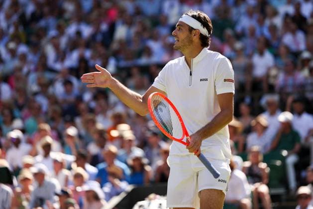 Taylor Fritz during his Semi-Final match Wimbledon Tennis Championships, Day 12, The All England Lawn Tennis and Croquet Club, London, UK - 11 Jul 2025London The All England Lawn Tennis and United Kingdom  Copyright: xEllaxLing Shutterstockx 15392289aa